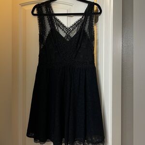 Black lace overlay free people dress